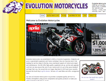 Tablet Screenshot of evolution-motorcycles.com